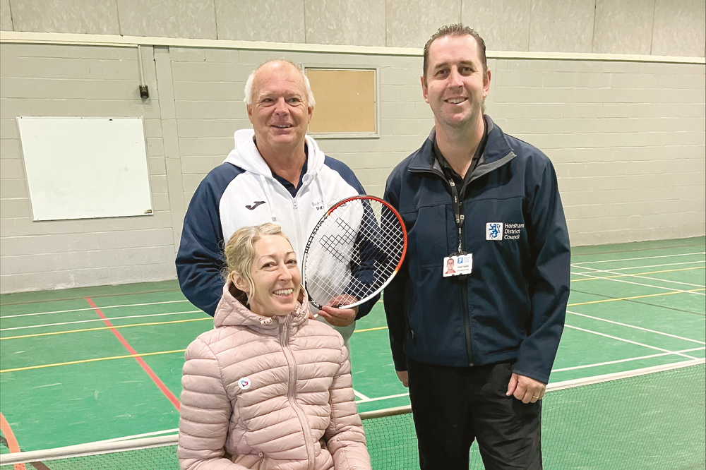 Cassie, Paul and walking tennis coach, Mike