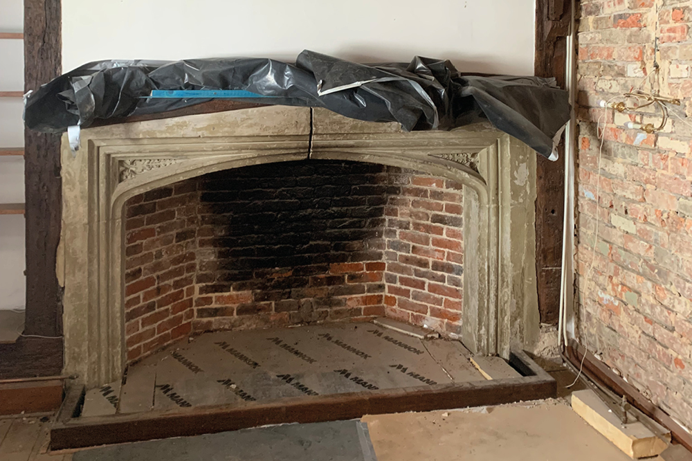 Uncovering an historic fireplace