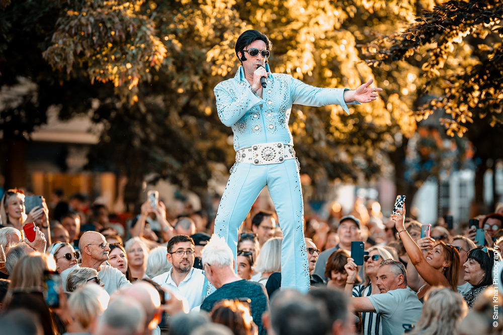 Almost Elvis on the Carfax bandstand