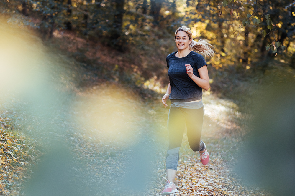 A woman running