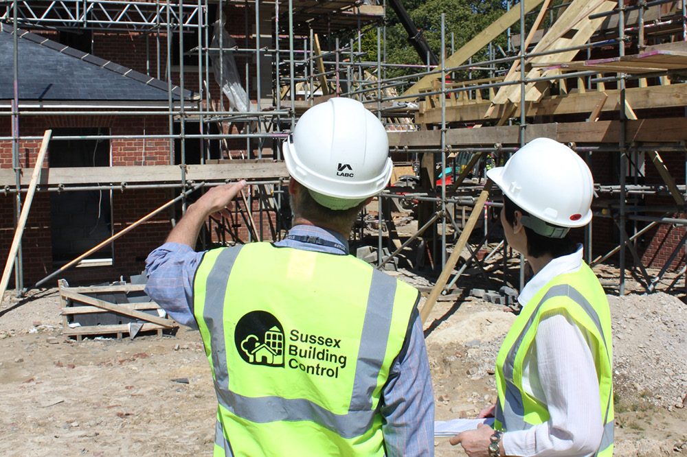 Two building control officers on site