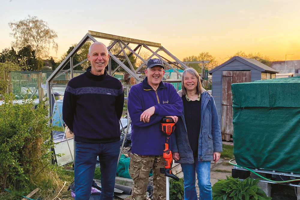Lower Barn Allotment group with their water saving devices