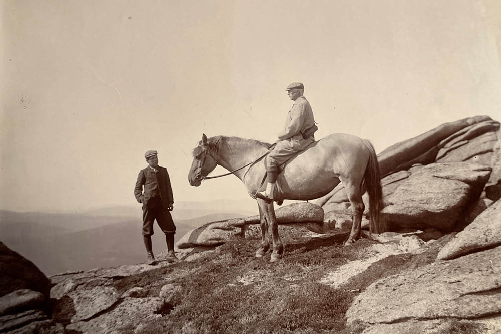 Frederick Ducane Godman on horseback at Inchrory Scotland private collection