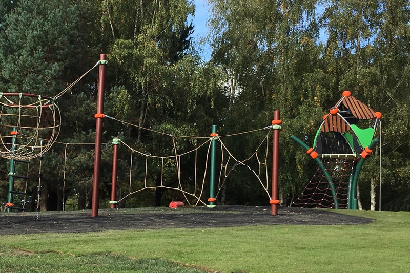 The new adventure trail at Horsham Park has rope ladders and swings to climb across