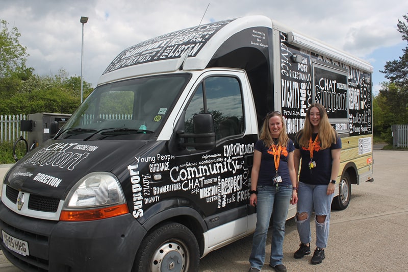 New look Mobile Community Hub with Youth Workers, Paula Lintott and Jemima Shier