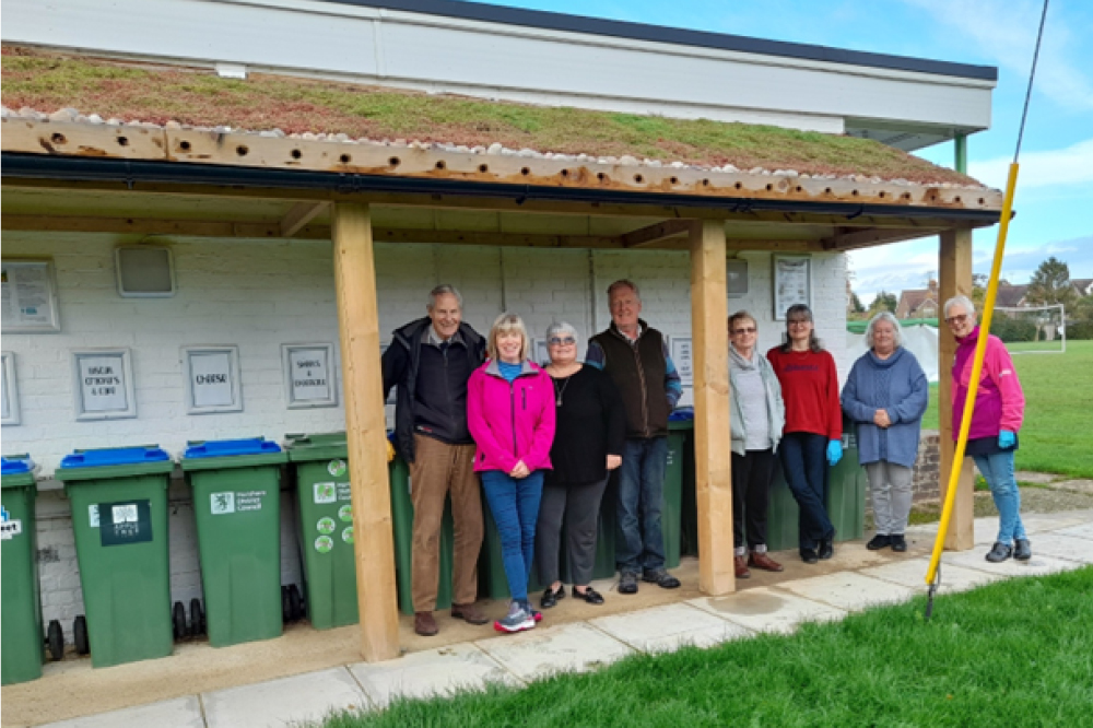 Holy Trinity Group with their recycling station and green roo