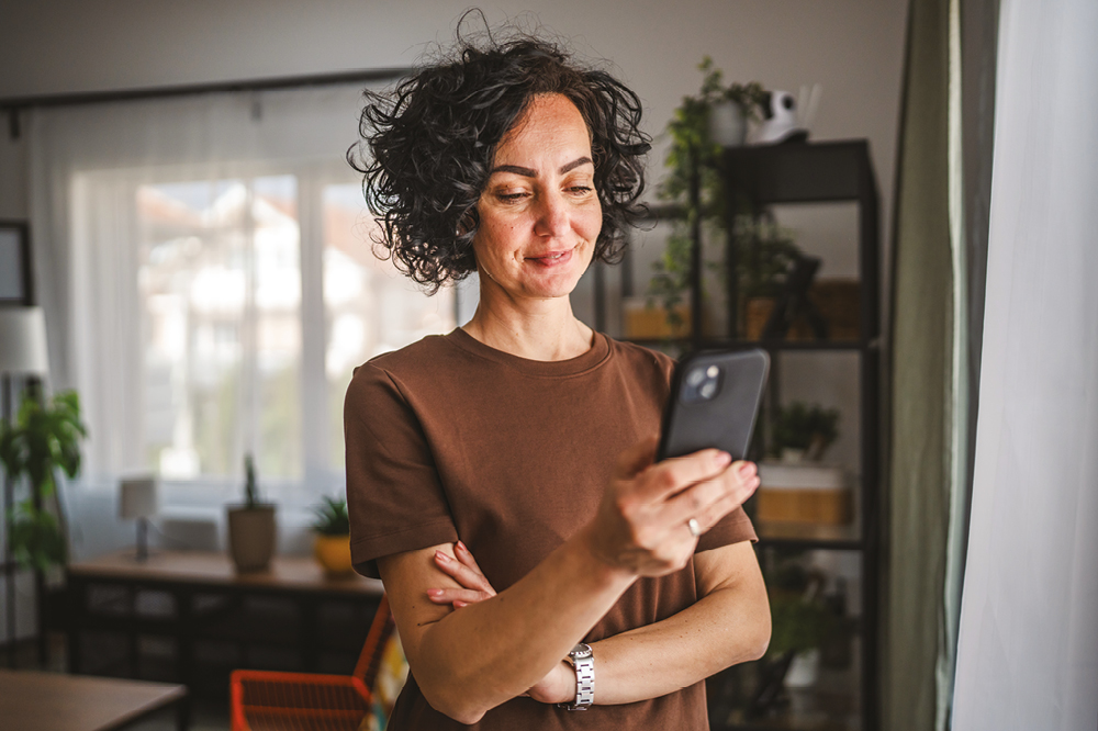 person on mobile