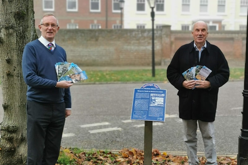 Jeremy Knight, Horsham Museum and Art Gallery Officer, with the heritage trail leaflets