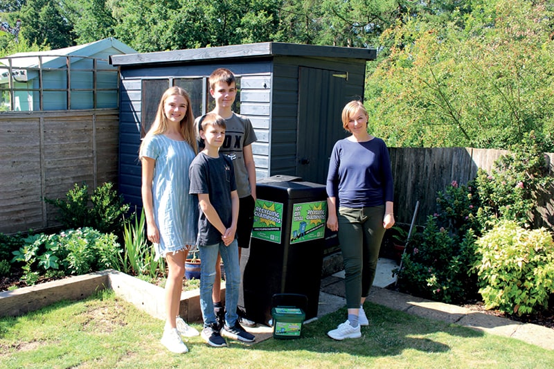 The Coakley family with their Hot Bin