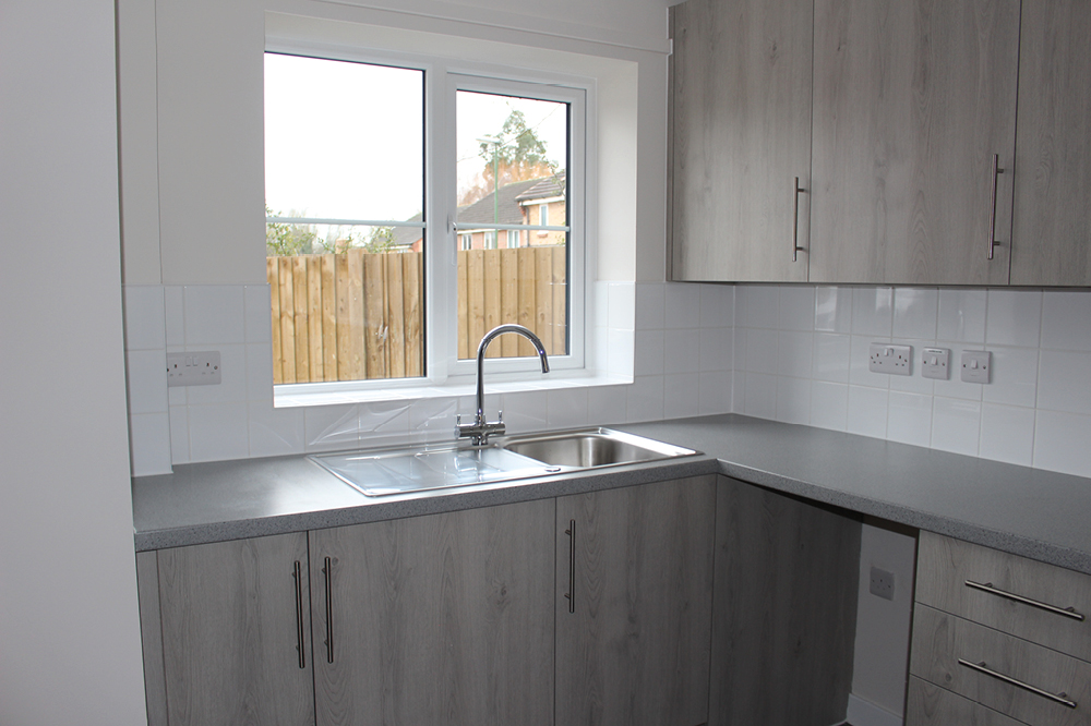 Modern fixtures and fittings in a new kitchen