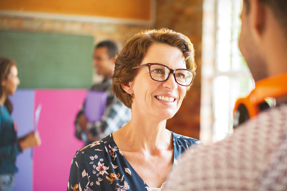 A smiling friendly woman