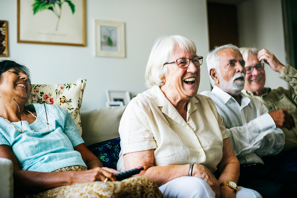 Group of elderly residents