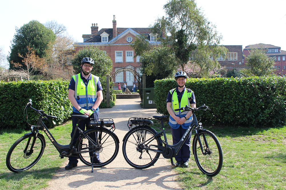 Horsham town centre wardens with their new bikes