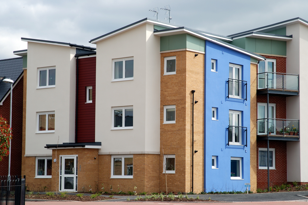 A block of modern apartments