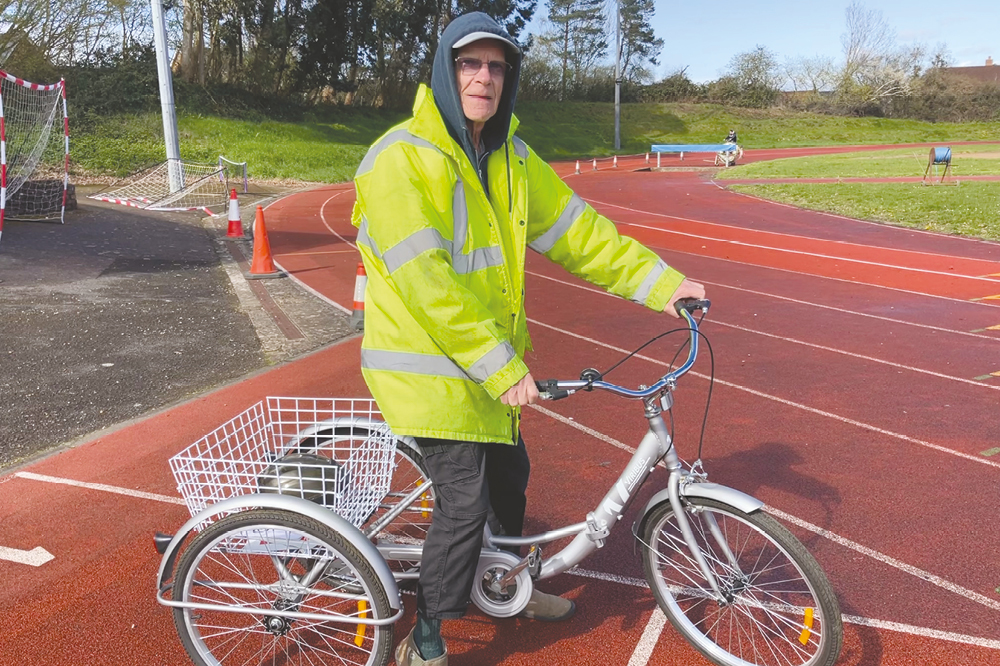 Bill and his tricycle at a Wheels for ALL session